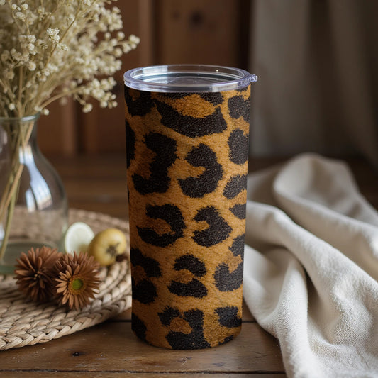 Leopard Print Double-Walled Insulated Tumbler Cup