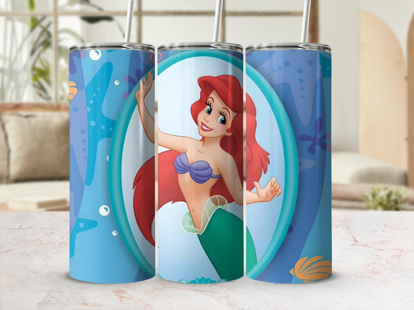 Little Mermaid Character Tumbler for Kids Drinkware