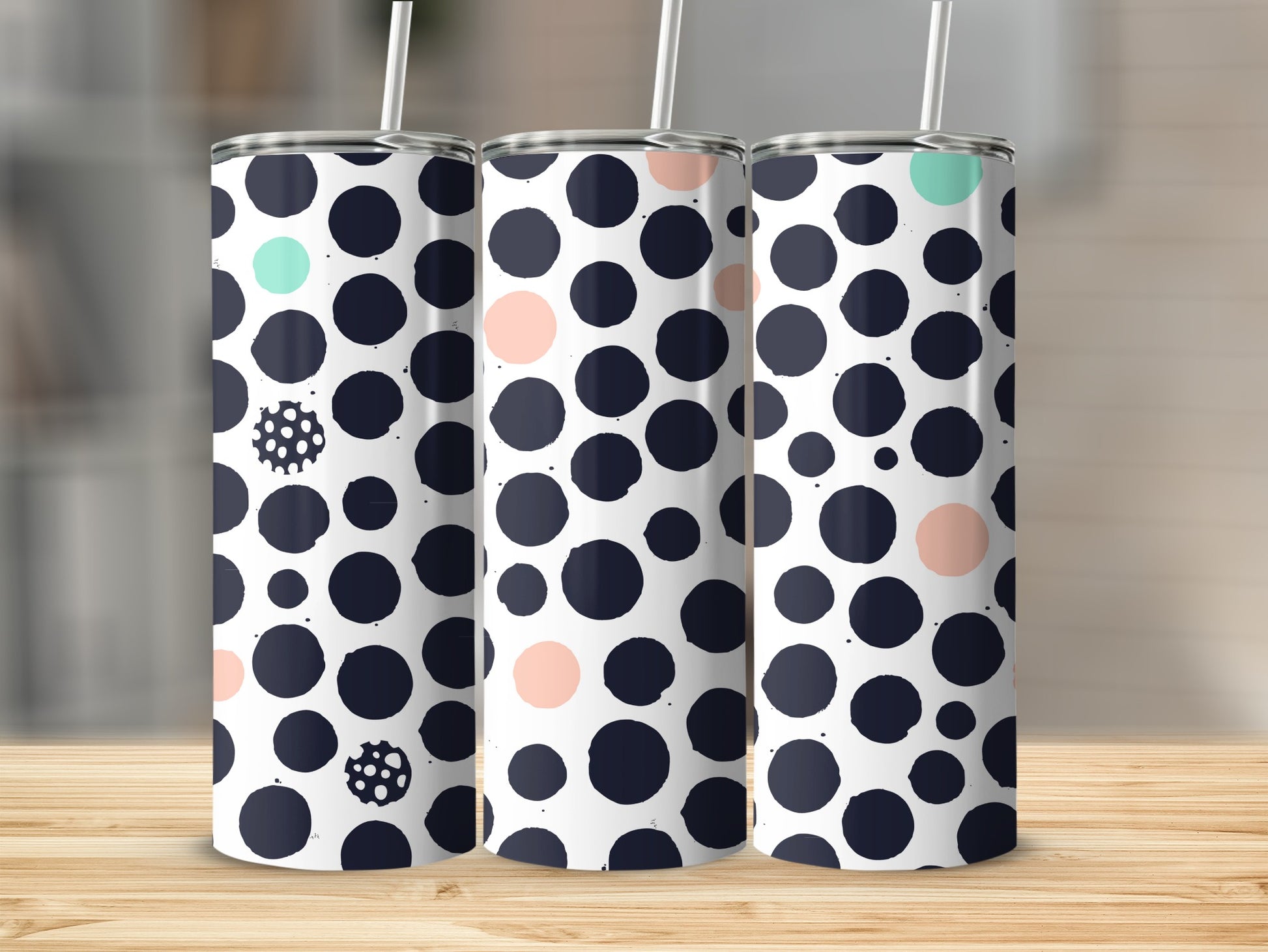 Polka Dot Pattern Tall Skinny Tumbler Drinkware