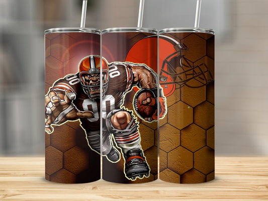 Cleveland Football Player With Helmet In The Back Tumblers