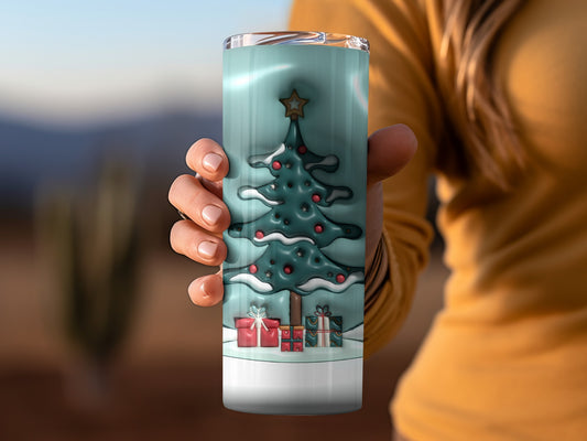 Festive Christmas Tree Design Insulated Tumbler