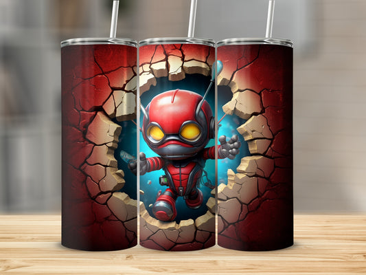 Red Superhero Breaking Wall Cool Tumbler for Drinks