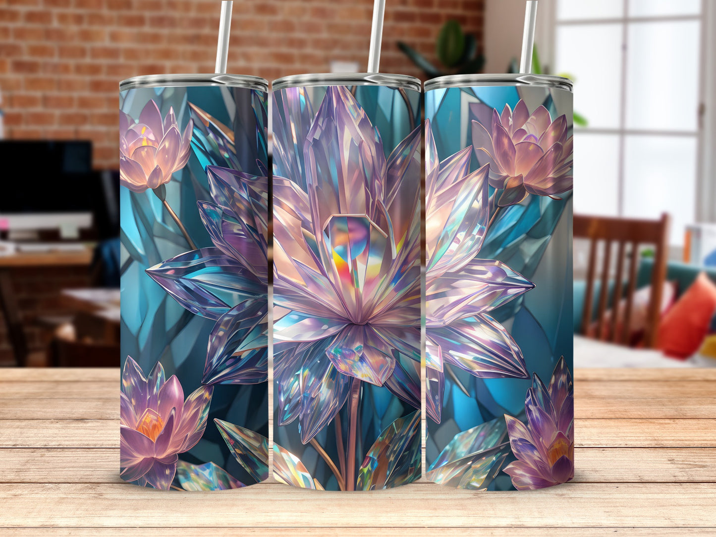 Luminescent Sparkling Crystal Lotus Design Tumbler product type
