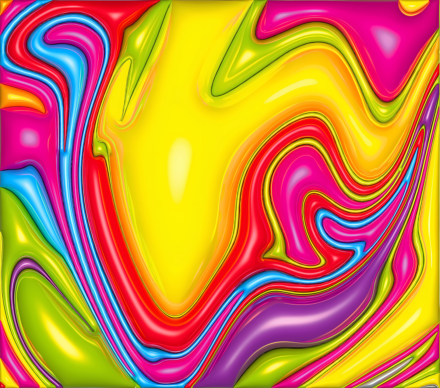 3D Swirl Yellow pink blue purple tumbler