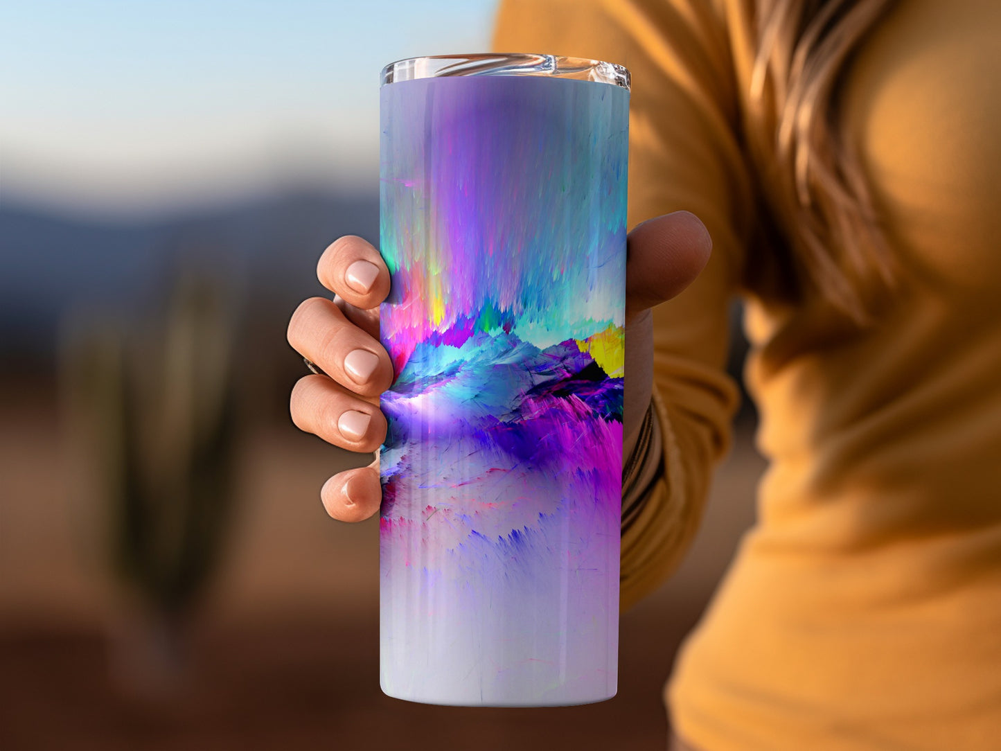 Abstract Bursting Colors Digital Landscape Art Tumblers