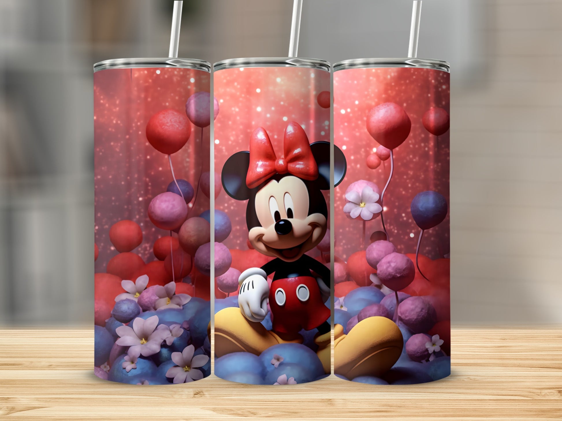 Minnie Mouse Balloons and Flowers Tumbler Cup