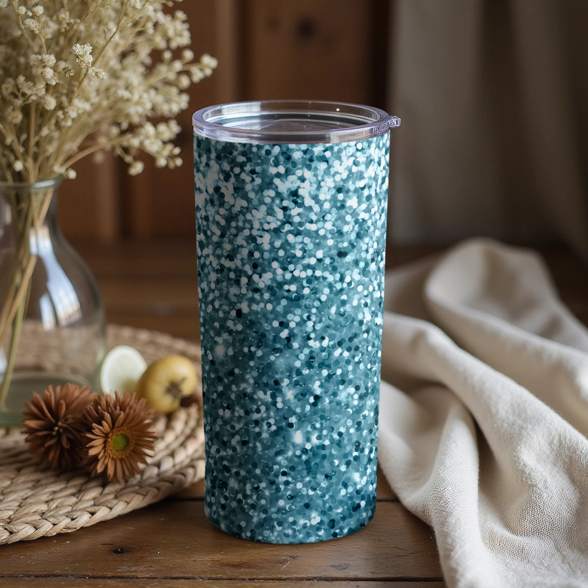 Blue Speckled Travel Tumbler For Hot And Cold Drinks