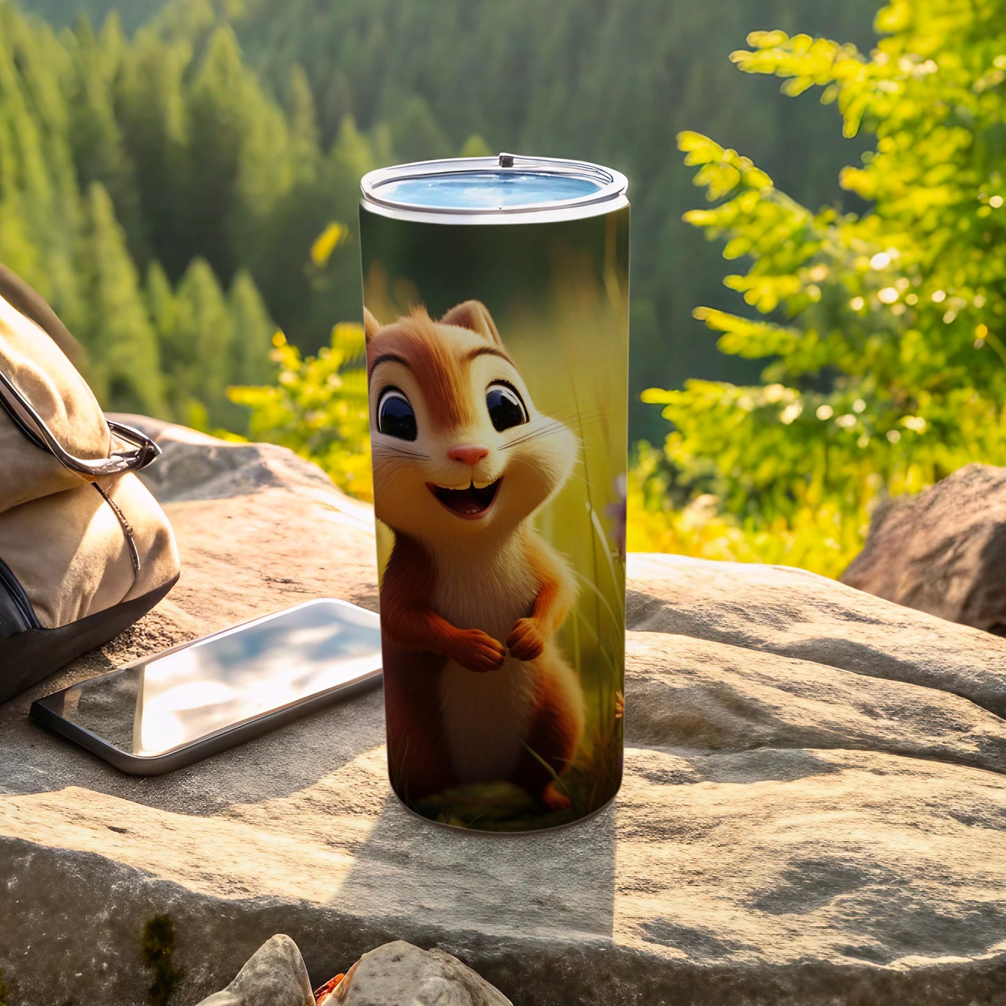 Cute Cartoon Squirrel Insulated Tumbler Travel Mug