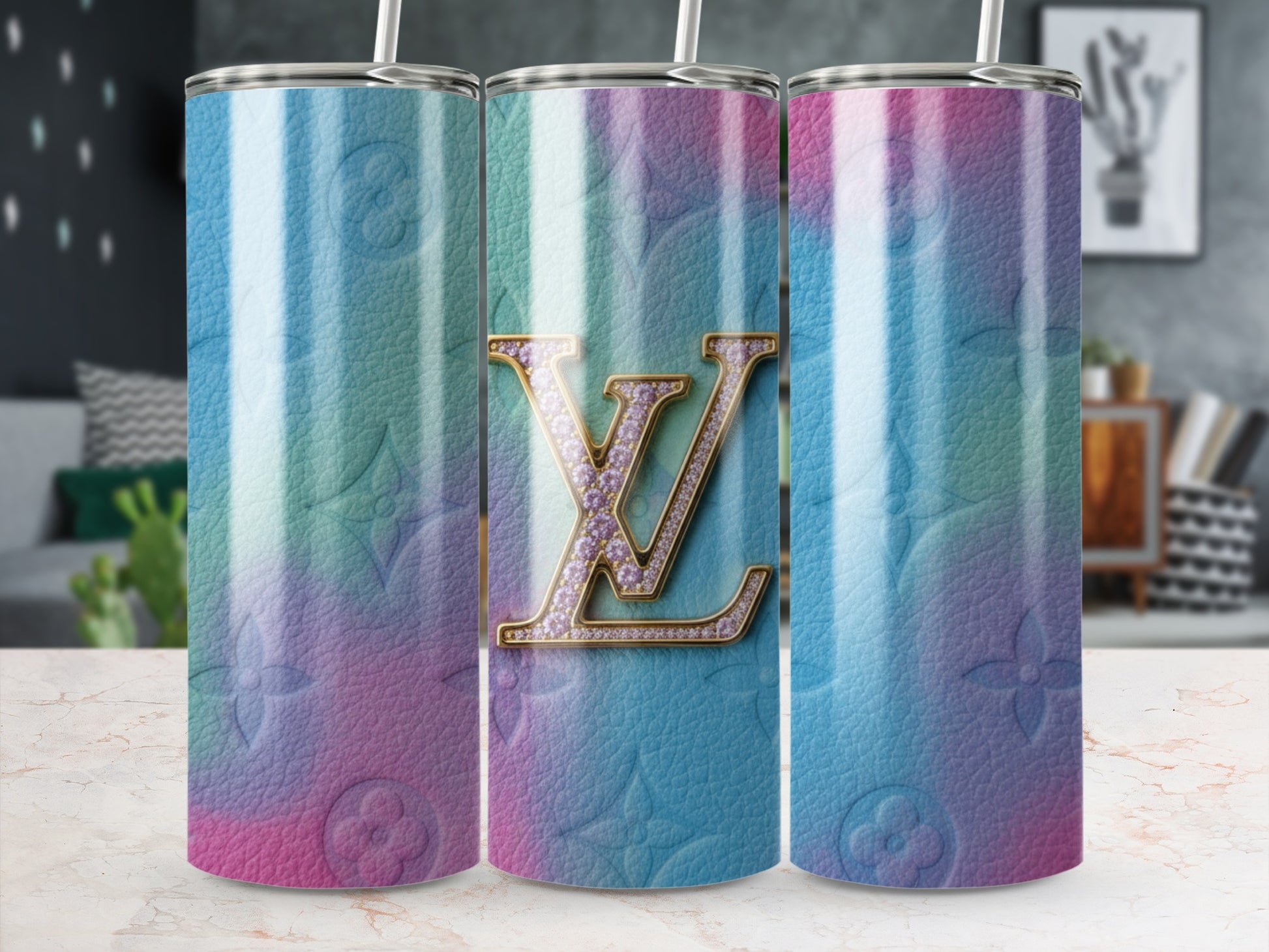 Luxurious Gradient Designer Pattern Insulated Tumbler