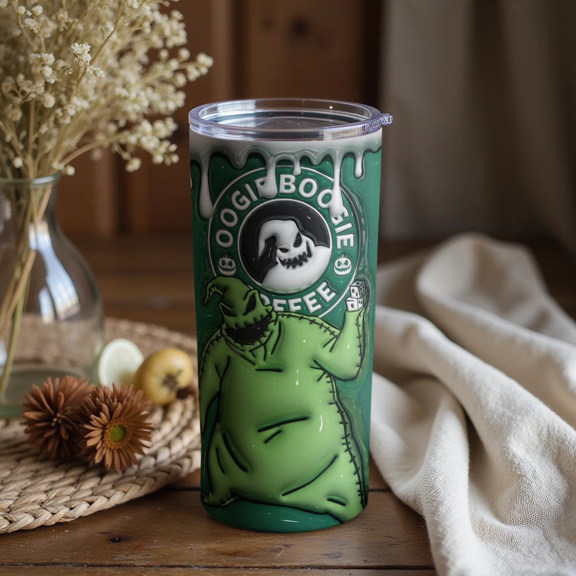 Oogie Boogie Coffee Tumbler for Hot and Cold Drinks Cup