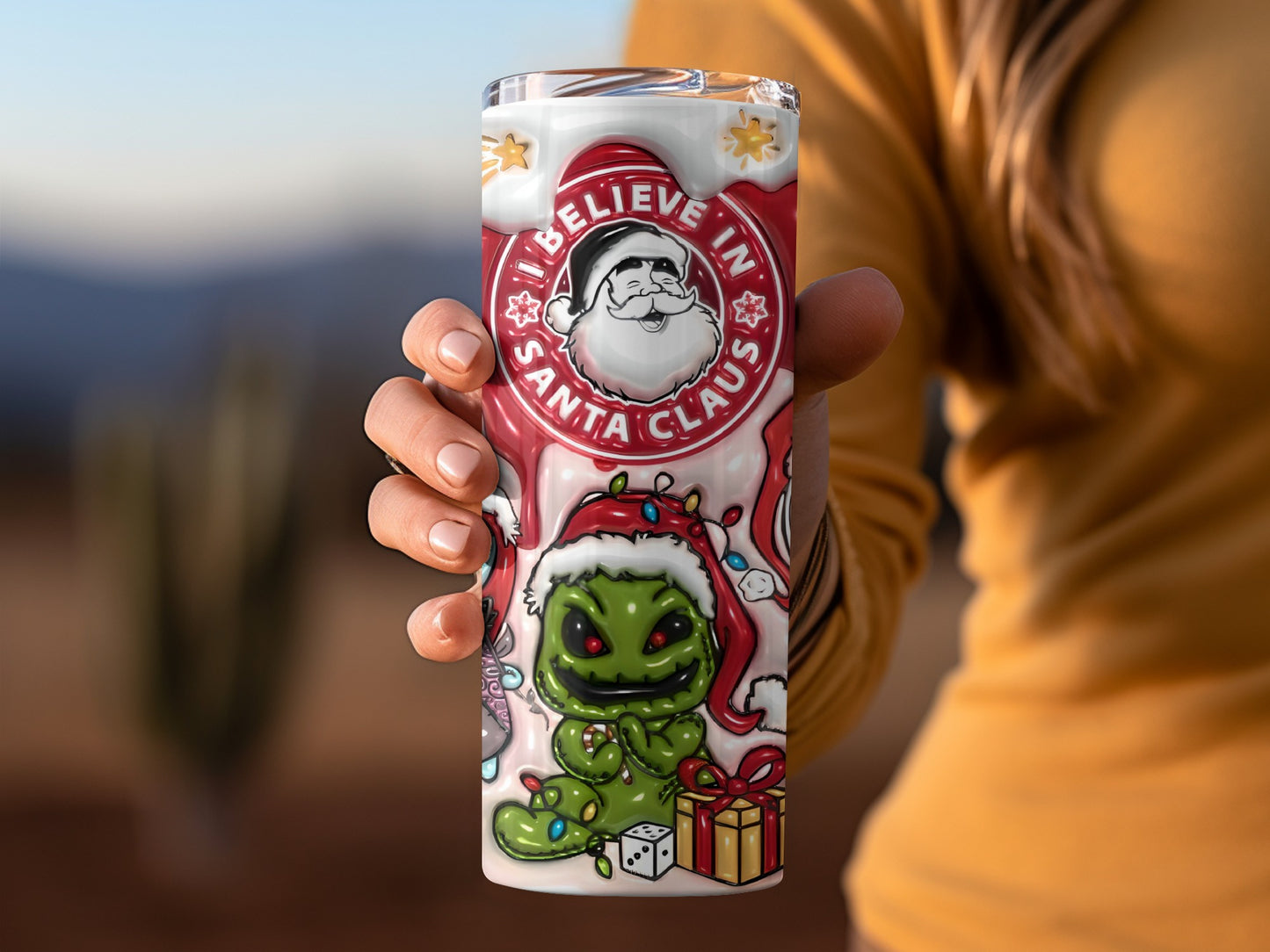 I Believe In Santa Claus Christmas Grinch tumbler