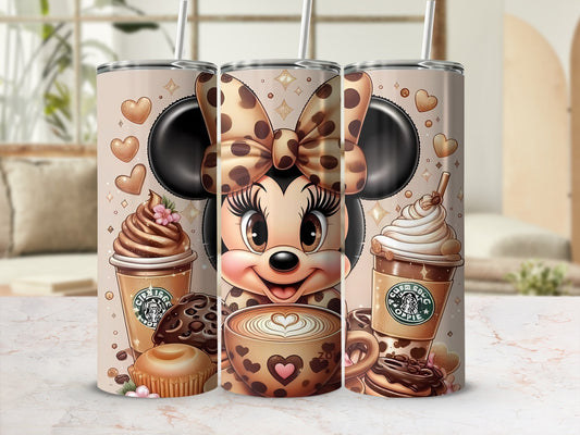 Cute Minnie Mouse Coffee Themed Tumbler Cups Product