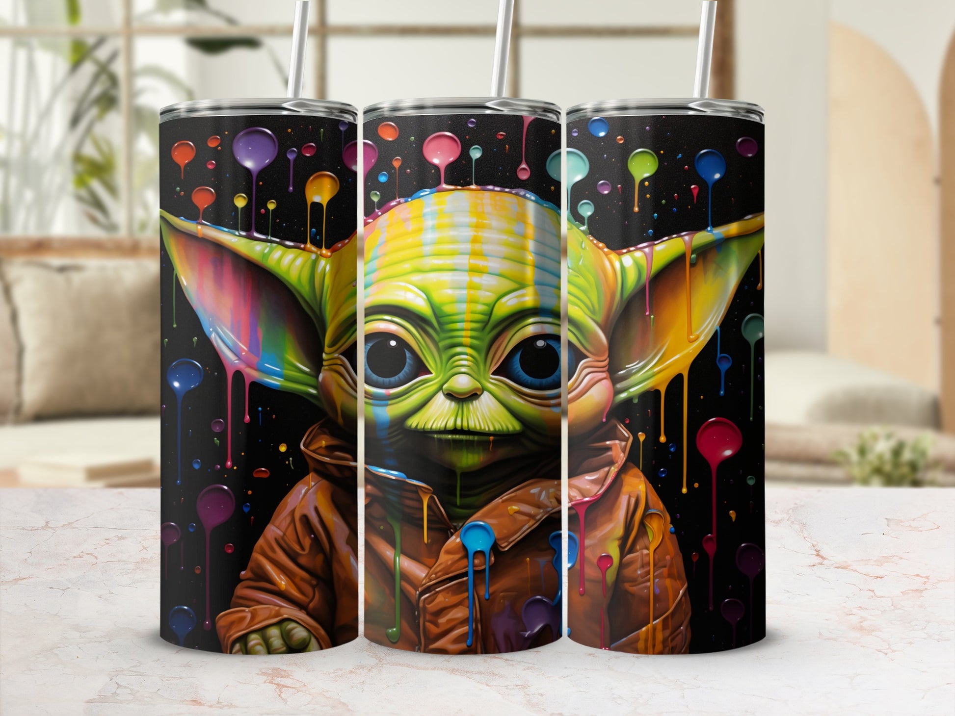 Colorful Galaxy Creature Art Tumbler Insulated Cup