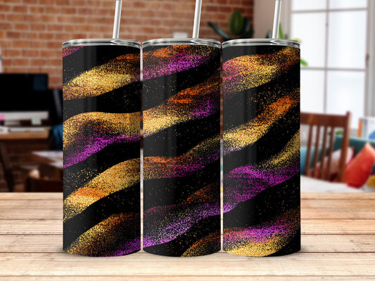 Colorful Glitter Wave Pattern Insulated Drinkware