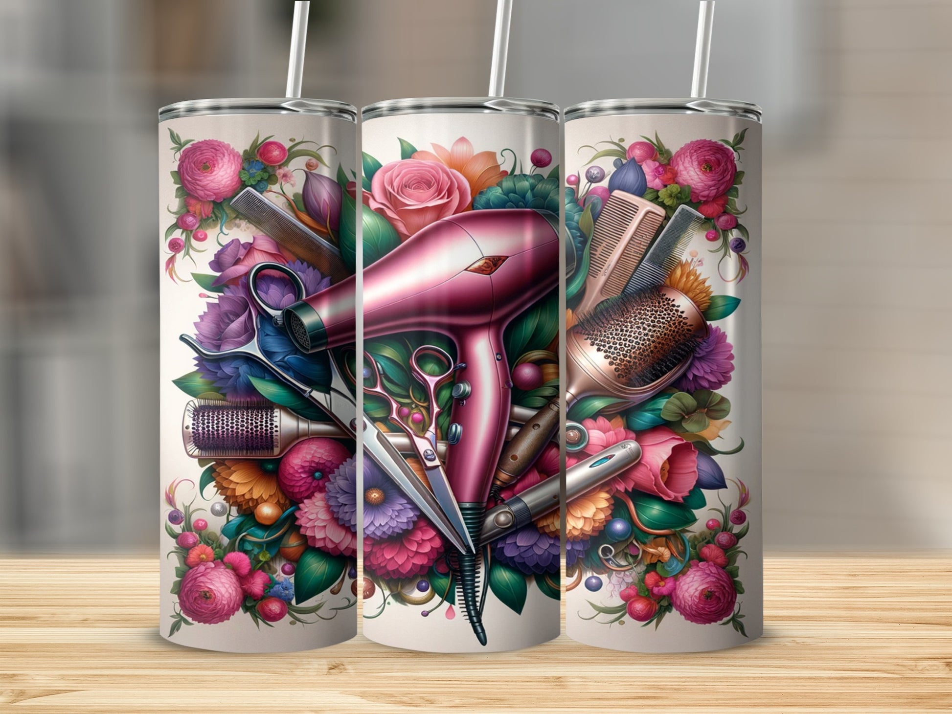 Vibrant Floral Hairdresser Tools Art Tumbler product