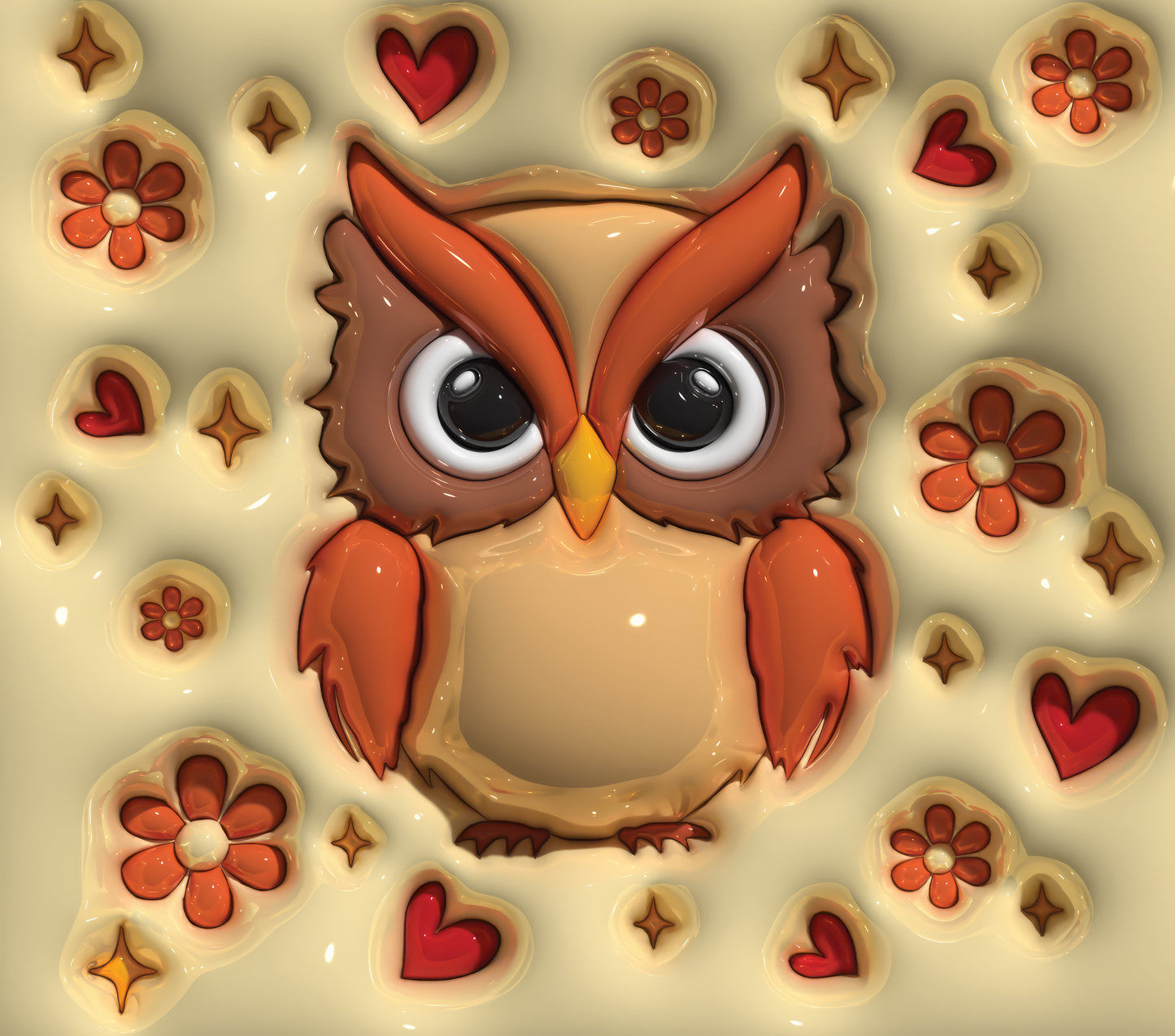 Owl 3D Puff Tumbler