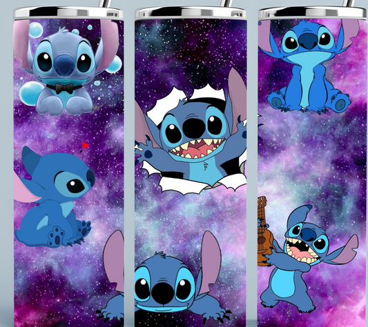 Stitch Purple and Blue tumbler