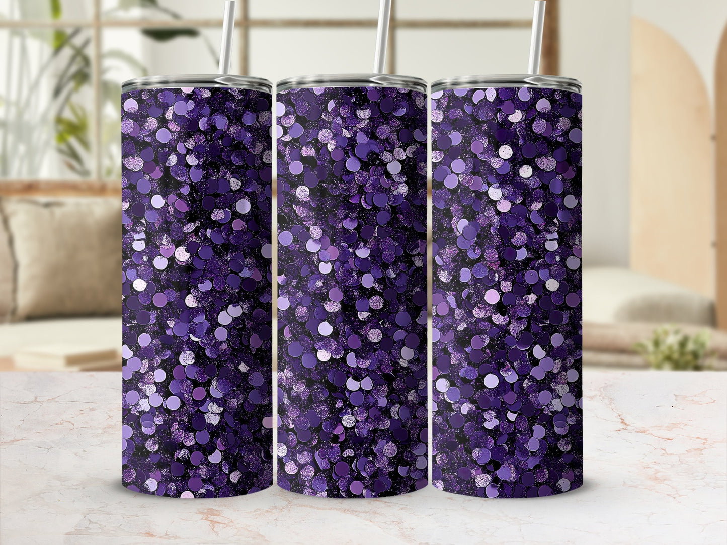 Stunning Amethyst Dream Sparkle Effect Design Tumblers