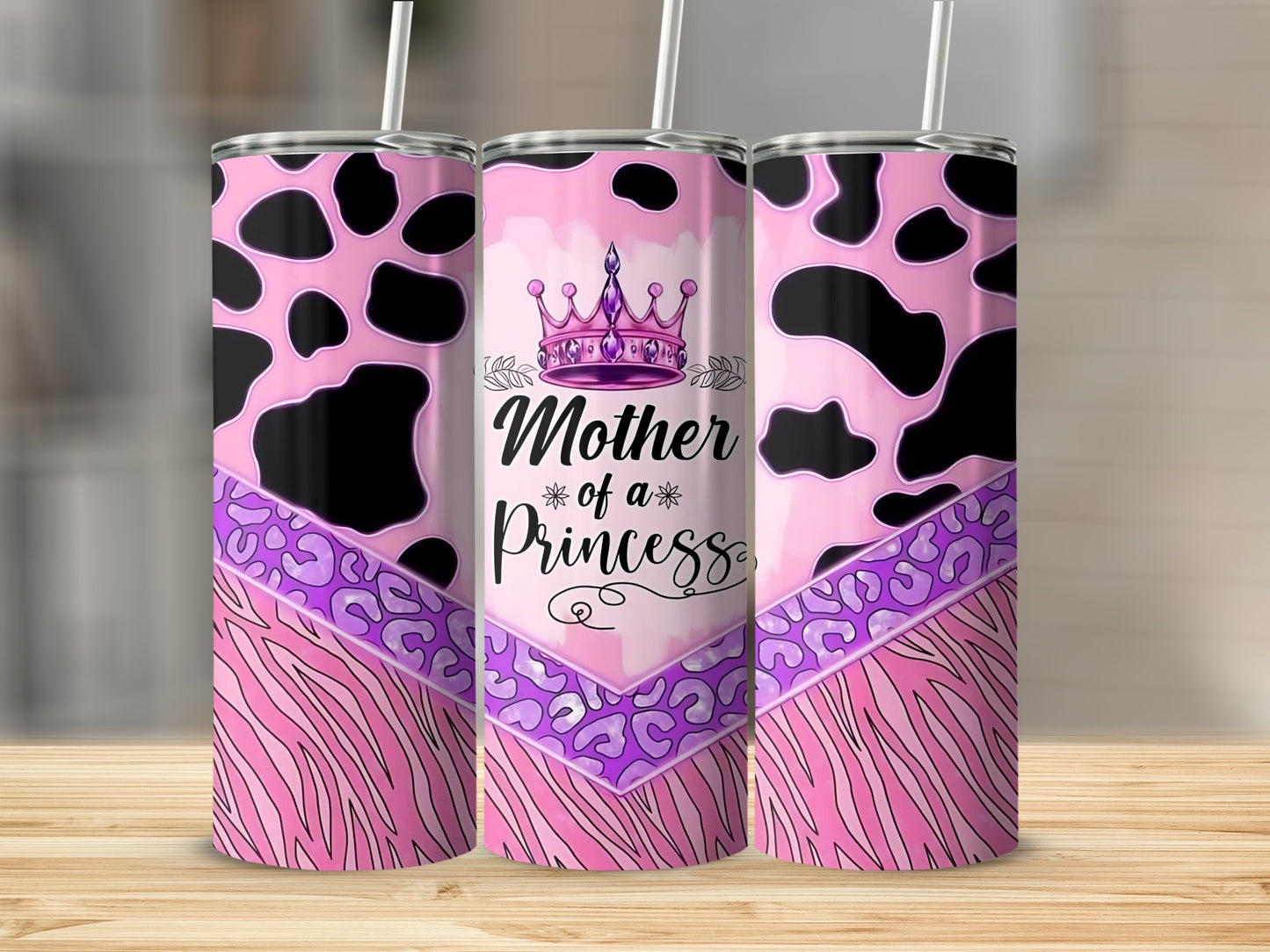 Mother of a Princess Pink Leopard Tumbler
