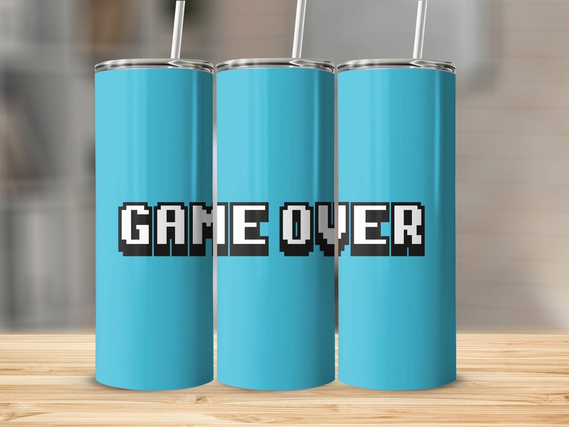 Retro Game Over Themed Tumbler Design for Gamers