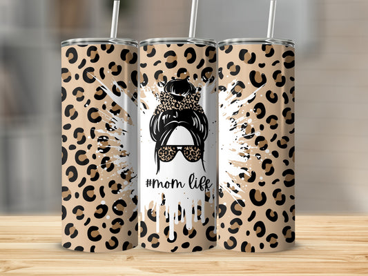 Trendy Leopard Print #Momlife Insulated Tumbler Product