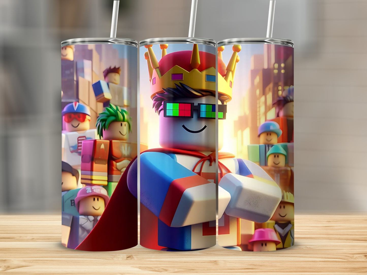 Colorful Roblox Themed Kids Party Tumbler
