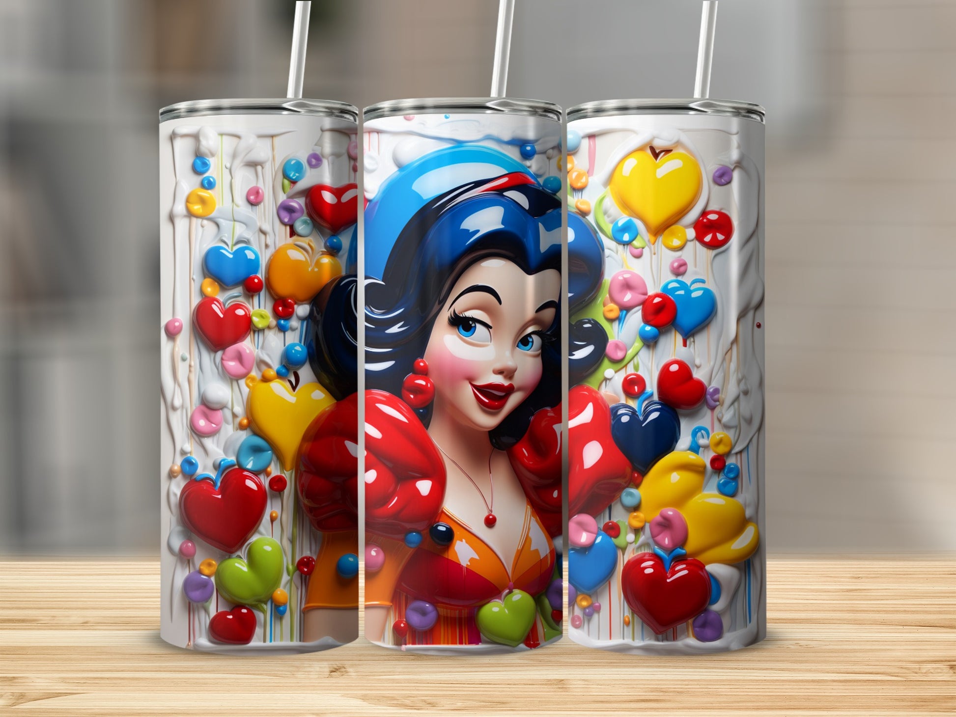 Vibrant Hearts and Character Design Insulated Tumbler