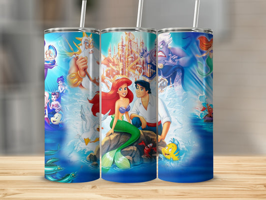 Colorful Animated Ocean Adventure Themed Tumbler Set
