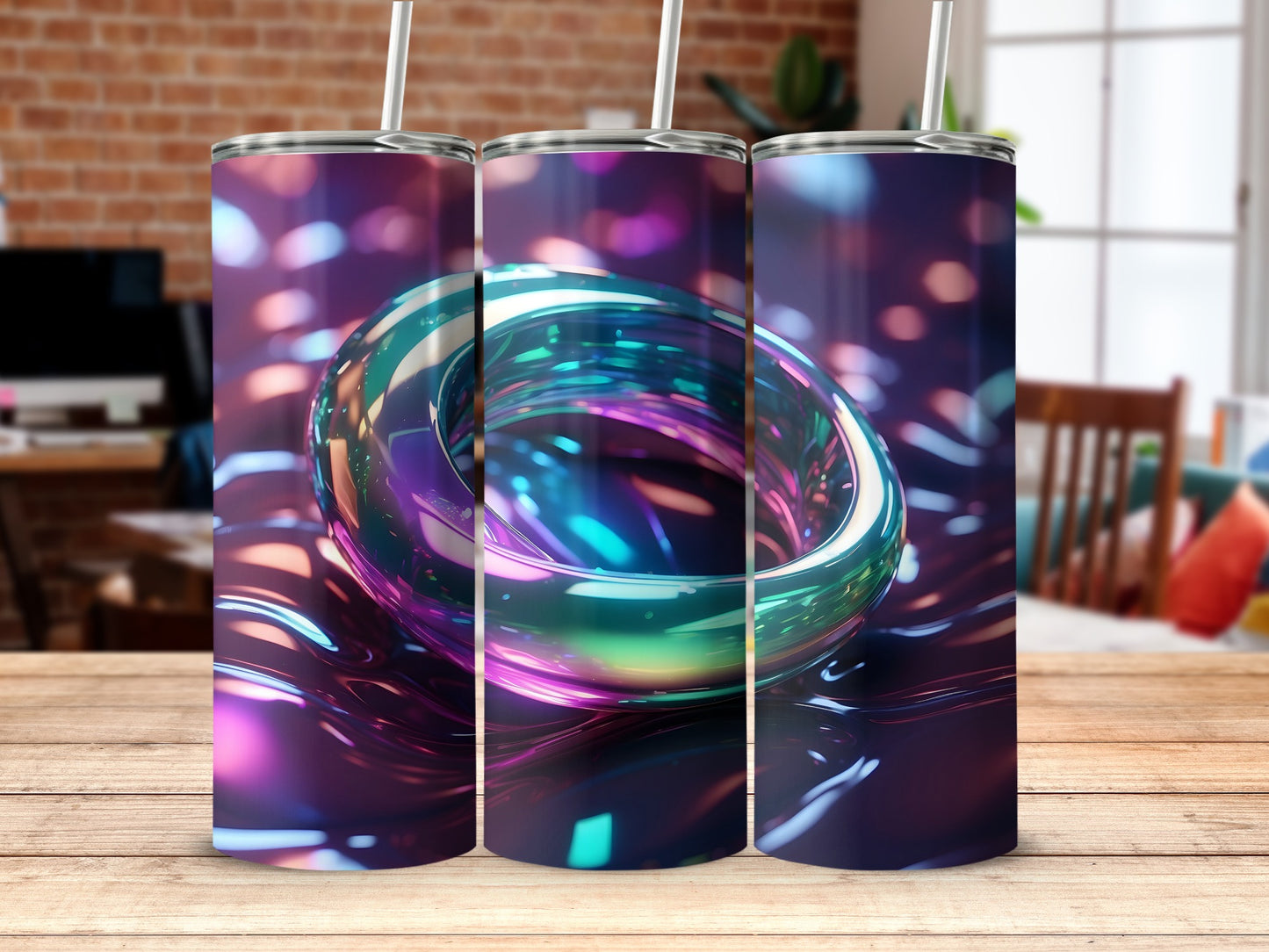 Spectral Abstract Glossy Ring Bokeh Design product type