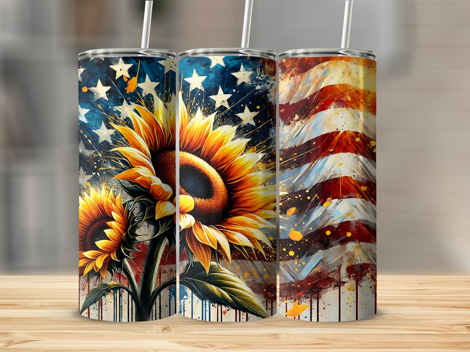 Patriotic Sunflower American Flag Design product type