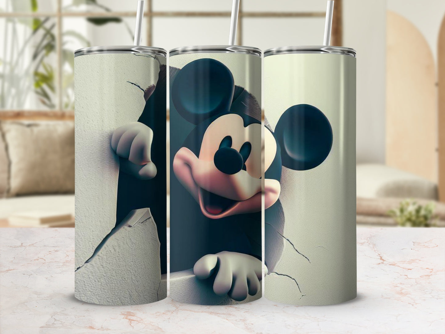 Mickey Mouse Cracking Wall-Themed Tumbler Cups