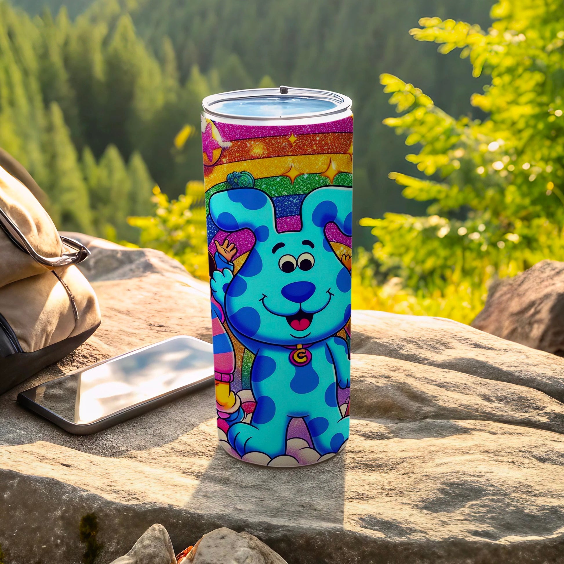 Colorful Cartoon Dog Character Travel Tumbler Cup