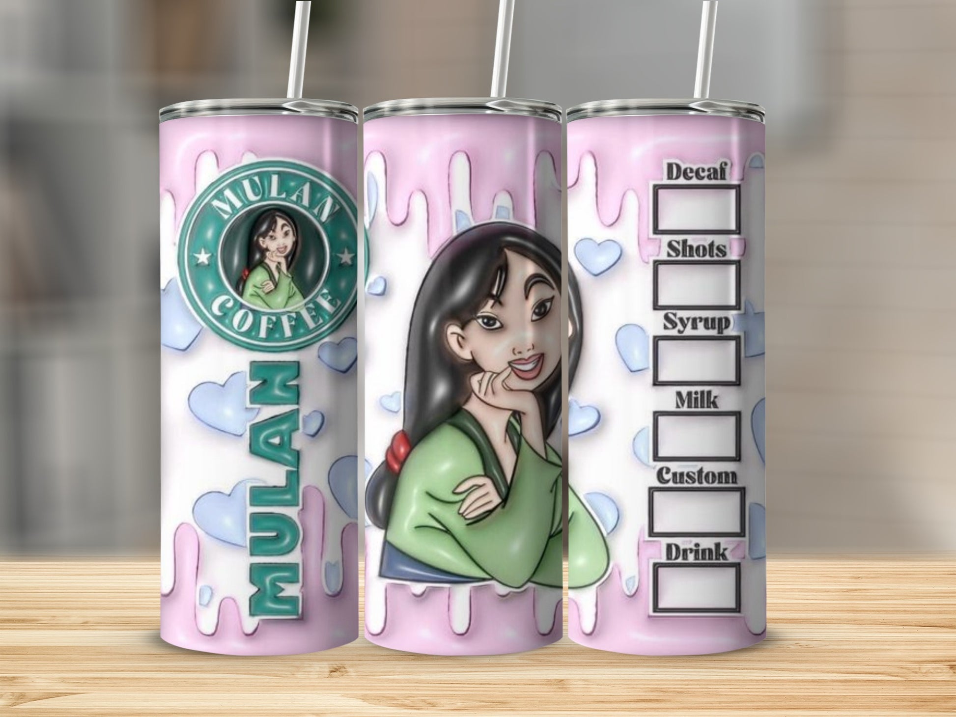 Mulan Coffee Custom Order Design Tumbler Cup