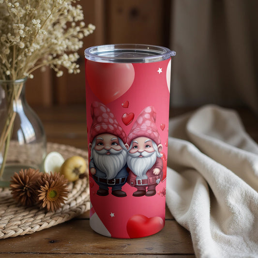 Cute Gnome Love Design Red Tumbler Product