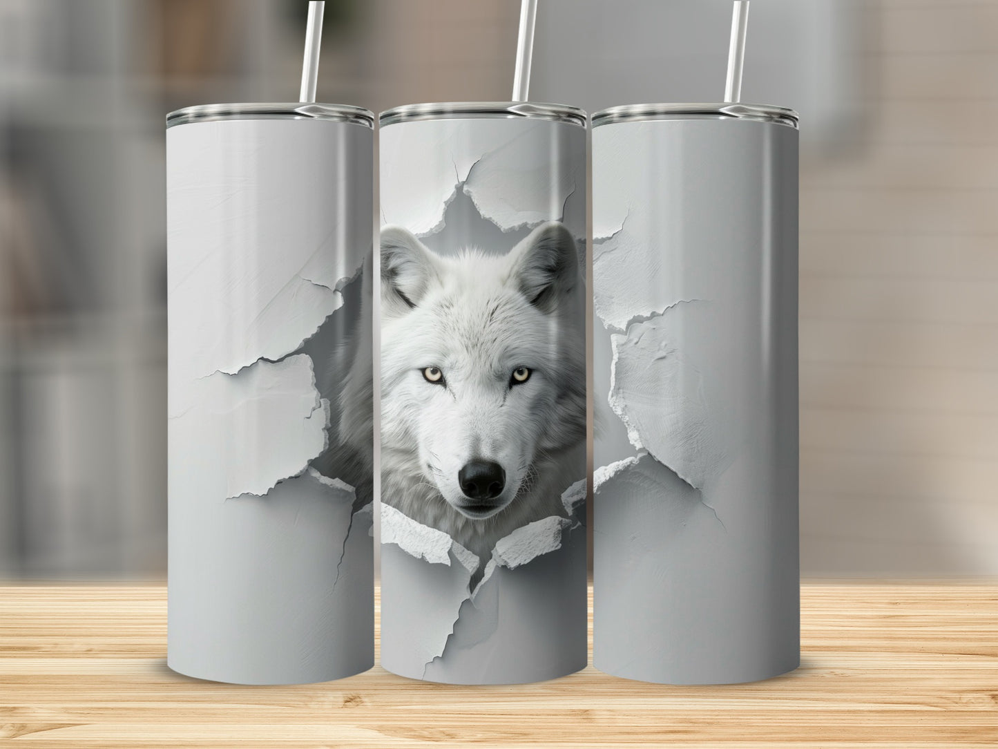 Mystical White Wolf Breakout Design Tumbler product type
White wolf, Wolf art, Animal design, Wildlife, Mystical wolf, Spirit animal, Nature tumbler, Tumbler wrap, Drinkware, Insulated cup, Custom tumbler, Unique design, Wolf lover gift, Wild animal art, Canine design, Grey tones, Arctic wolf, Eye catching, Tumbler, Textured background