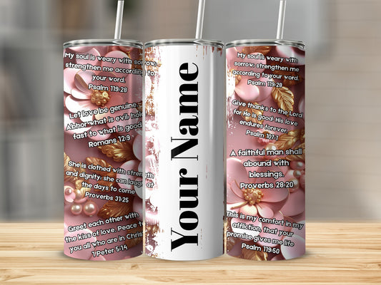 Inspirational Customizable Tumblers with Bible Verses