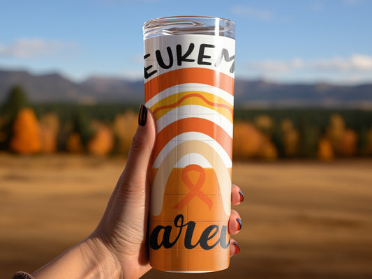 Leukemia Awareness Rainbow Tumbler Cup for Health Cause