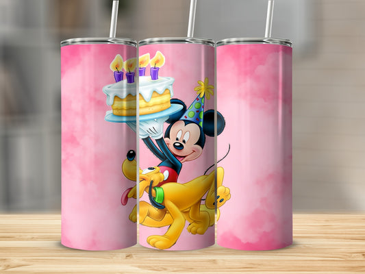 Mickey and Pluto Birthday Celebration Tumbler