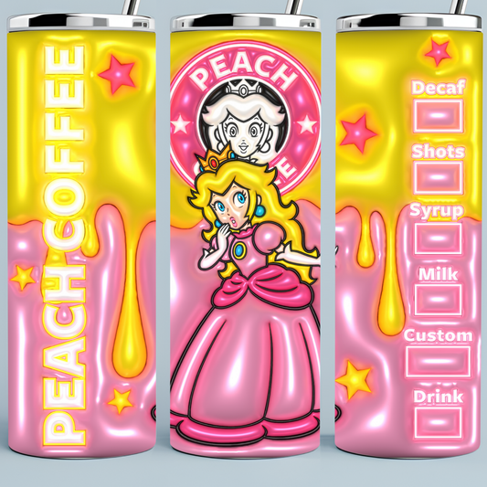 Princess Peach Tea 3D Tumbler