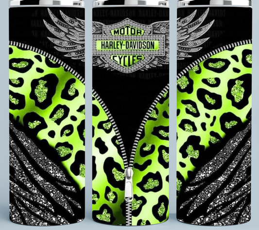 Harley Davidson Neon Green Cheetah print