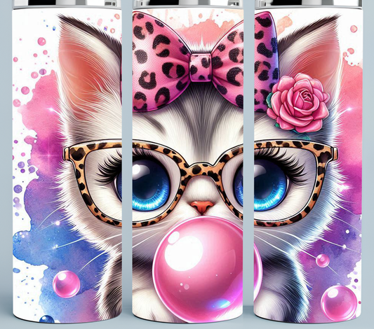 Kitty Cat Blowing a Bubble with Gum
