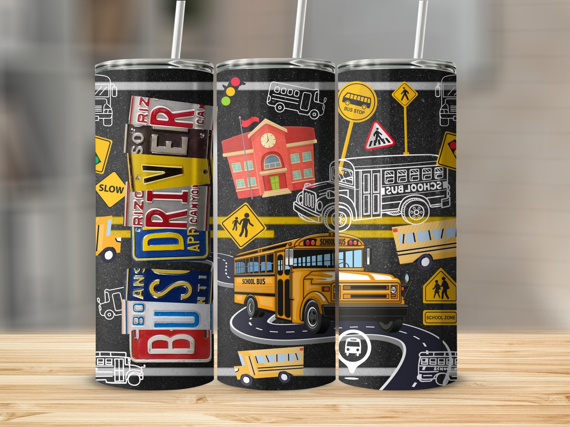 School Bus Driver Road Signs School Zone Design product type