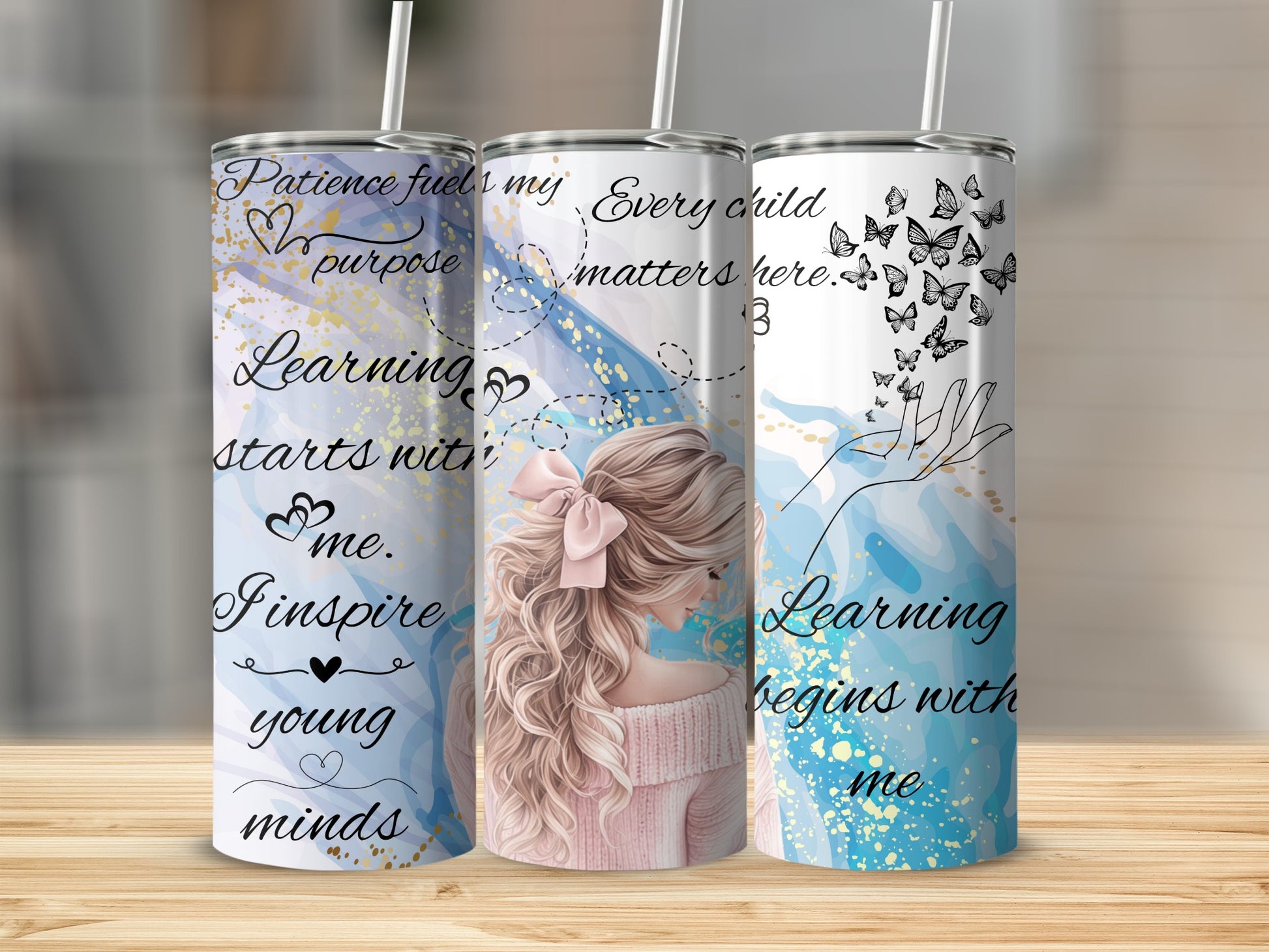 Learning Begins With Me Inspirational Tumbler