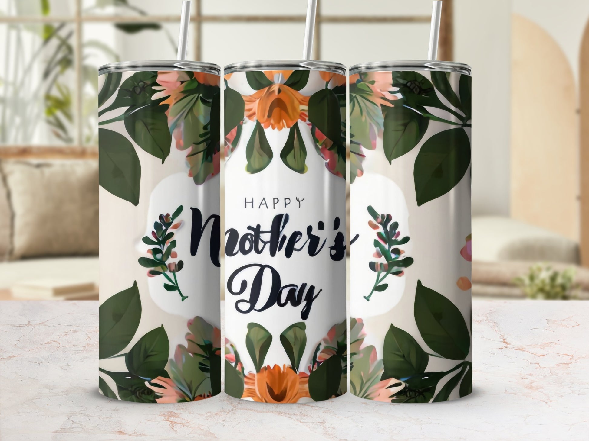 Happy Mother's Day Floral Design Insulated Tumbler