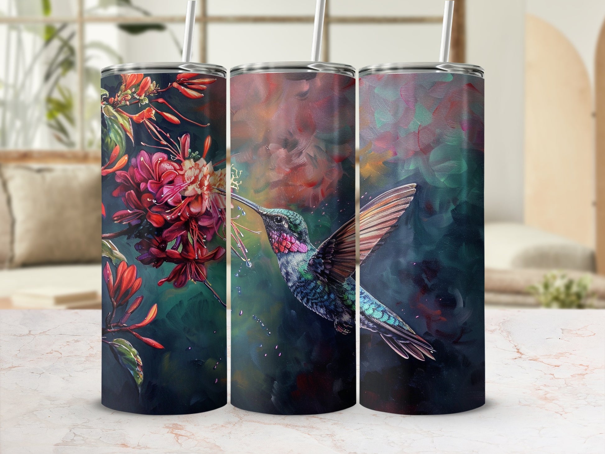 Vibrant Hummingbird Floral Artistic Tumbler product type
Hummingbird
Floral Art
Vibrant Design
Tumbler Cup
Bird Lover
Nature Inspired
Artistic Print
Flower Pattern
Abstract Style
Colorful Drinkware
Wildlife Motif
Custom Tumbler
Unique Gift
Painterly Finish
Bloom Artwork
Green Bird
Red Blooms
Drinkware Item
Travel Tumbler
Beautiful Art