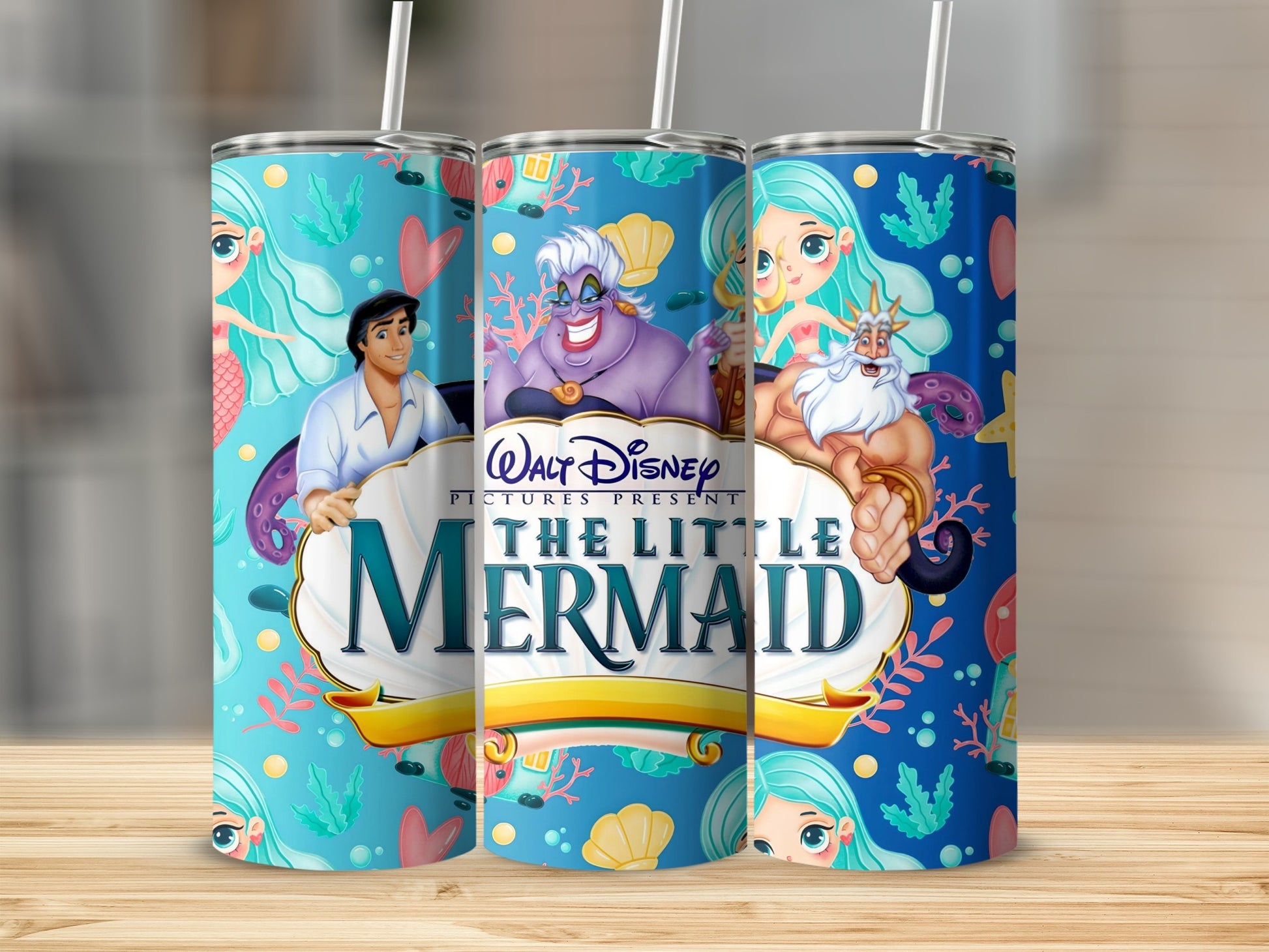Disney The Little Mermaid Tumbler with Straw Flask