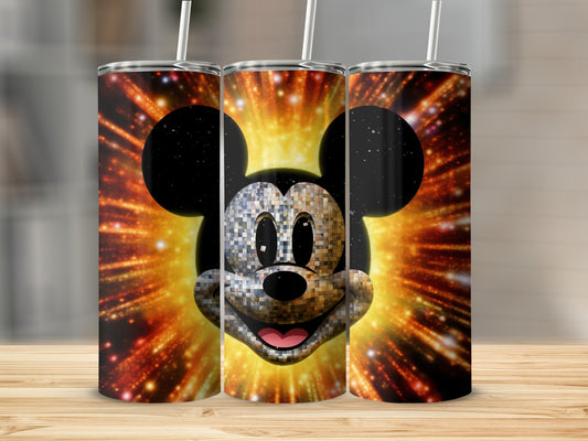 Vibrant Mickey Mouse Design Tumbler with Straw