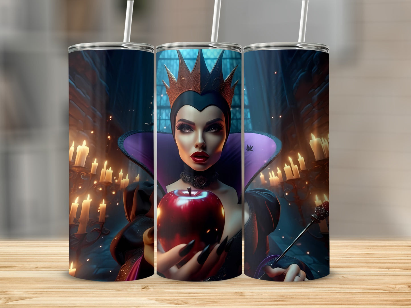 Dark Enchantress Holding Red Apple Tumbler