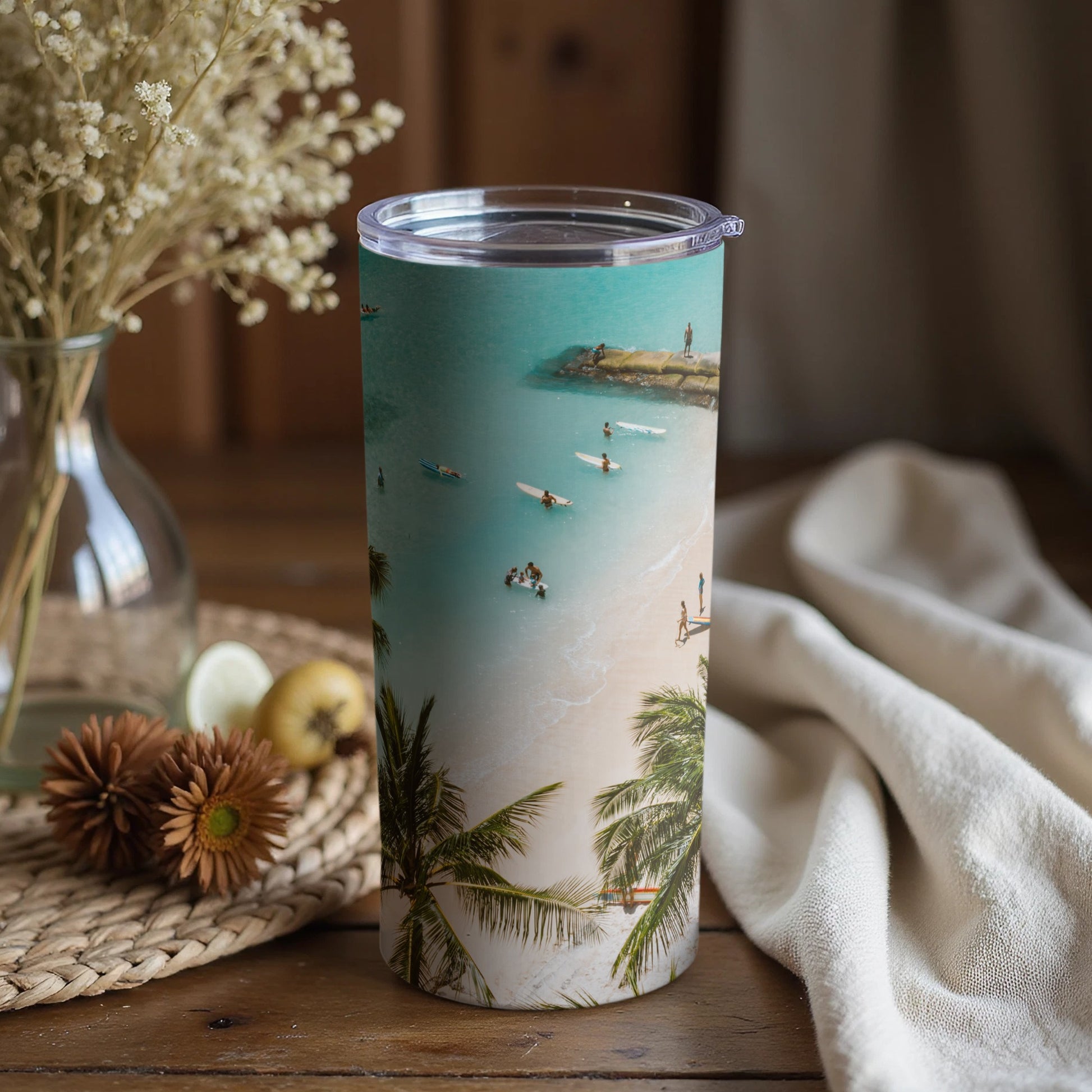 Coastal Beach Scene Insulated Tumbler