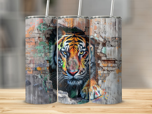 Vibrant Graffiti Tiger Wall Art Tumbler product type